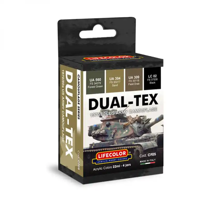 Peinture acrylique CAMOUFLAGE DUAL-TEX ARMEE AMERICAINE 1970-1980 Vente Directe