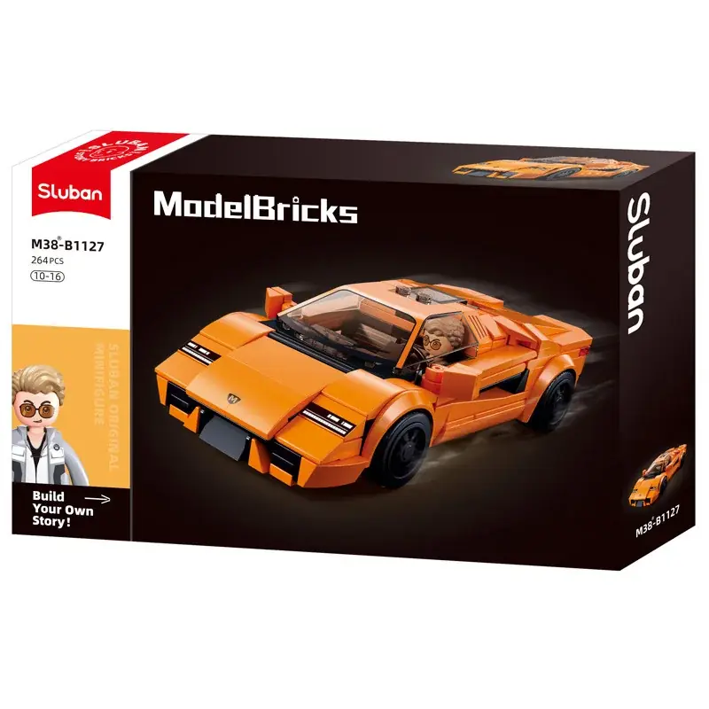 Model Bricks Voiture de sport orange 264 pcs - Sluban Pas Cher