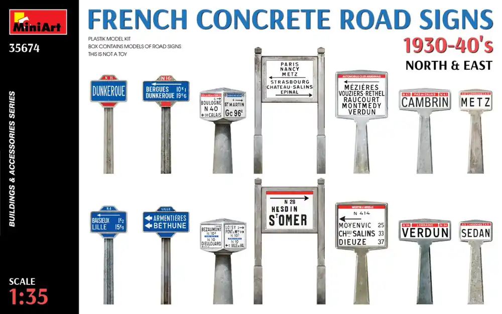 Offre Exclusive MiniArt 35674 French Concrete Road Signs 1930-40‘s (North & East)