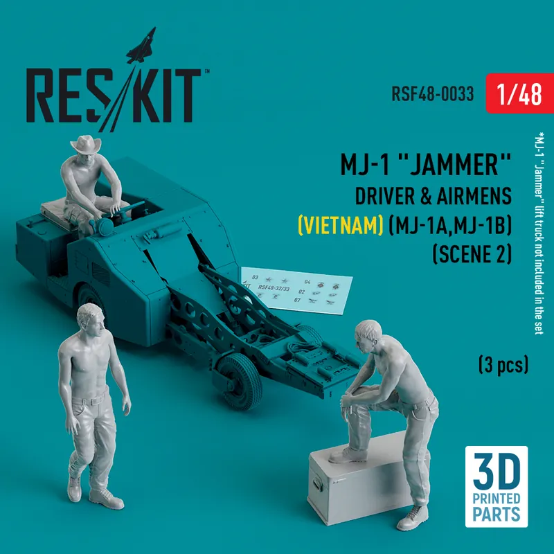 Meilleure Vente RES/KIT F48-0033 MJ-1 ‘Jammer‘ Driver And Airmens (Vietnam) (MJ-1A, MJ-1B) (Scene 2) (3pcs) (3D Printed)