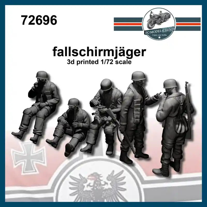 FC ModelTrend 72696 German WWII Fallschirmjagger (5 Figures / 3D-Printed) Commander Vite
