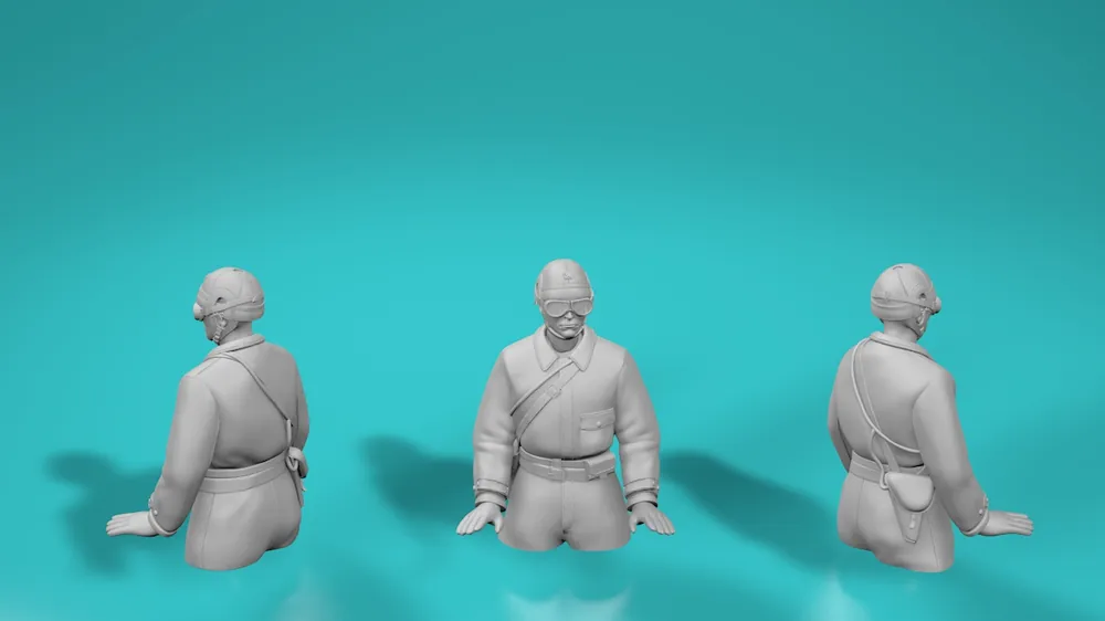 EMP3D 99202625-35 Japoński czołgista 2WŚ - popiersie (pół figurki) - wersja 2b Nouveauté