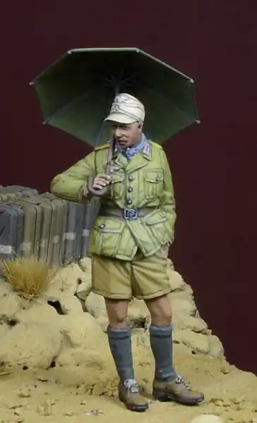 D-DAY miniature studio 35245 DAK Soldier With A Parasol, North Africa 1941-43 (3D Printed Parasol Included) Promotion Saisonnière
