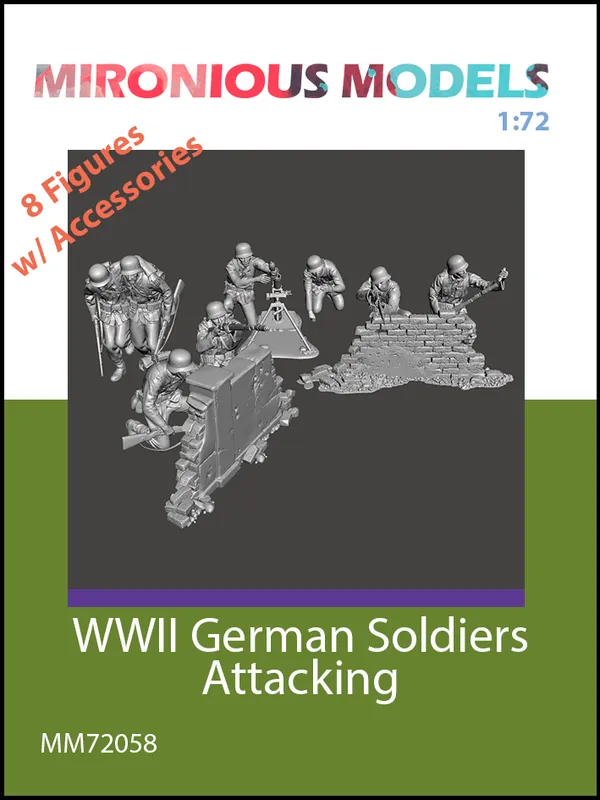Marque Mironious Models 72058 WWII German Soldiers Attacking