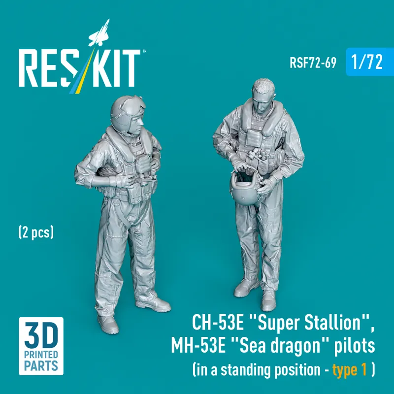 RES/KIT F72-0069 CH-53E ‘Super Stallion‘, MH-53E ‘Sea Dragon‘ Pilots (In A Standing Position - Type 1) (2pcs) (3D Printed) Achetez Aujourd'hui