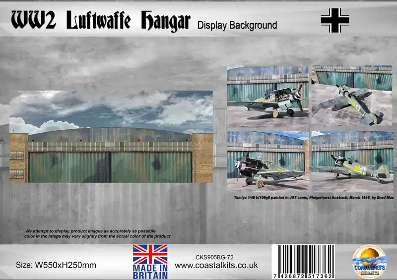 Vente Directe Coastal kits S905BG-72 WW2 Luftwaffe Hanger Background