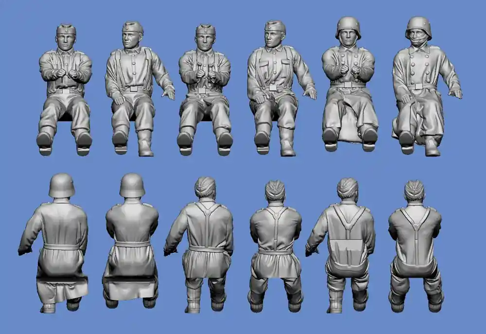 Vente Directe Germania-Figuren 72-WW2-0167 Various Drivers For The Horse-Drawn Field Kitchen