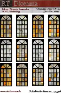 Nouvel Arrivage RT-Diorama 35739 Printed Accesories Factory Glass Windows No.12