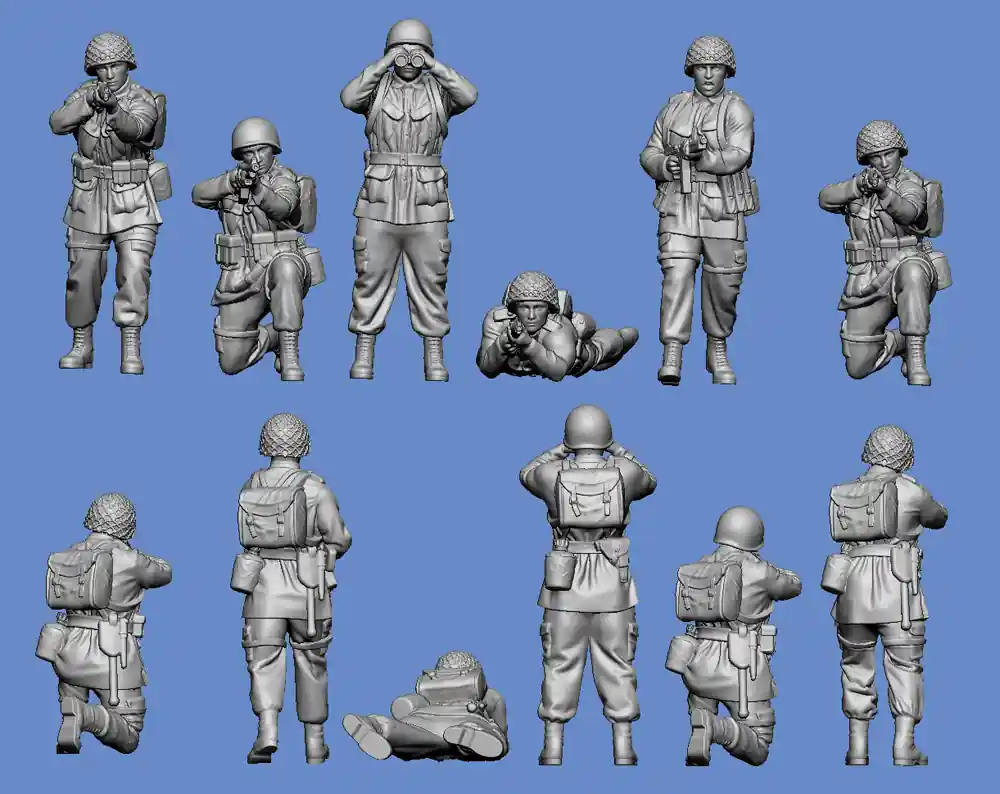 Germania-Figuren 72-WW2-0201 US Paratroopers Firing Prix Choc