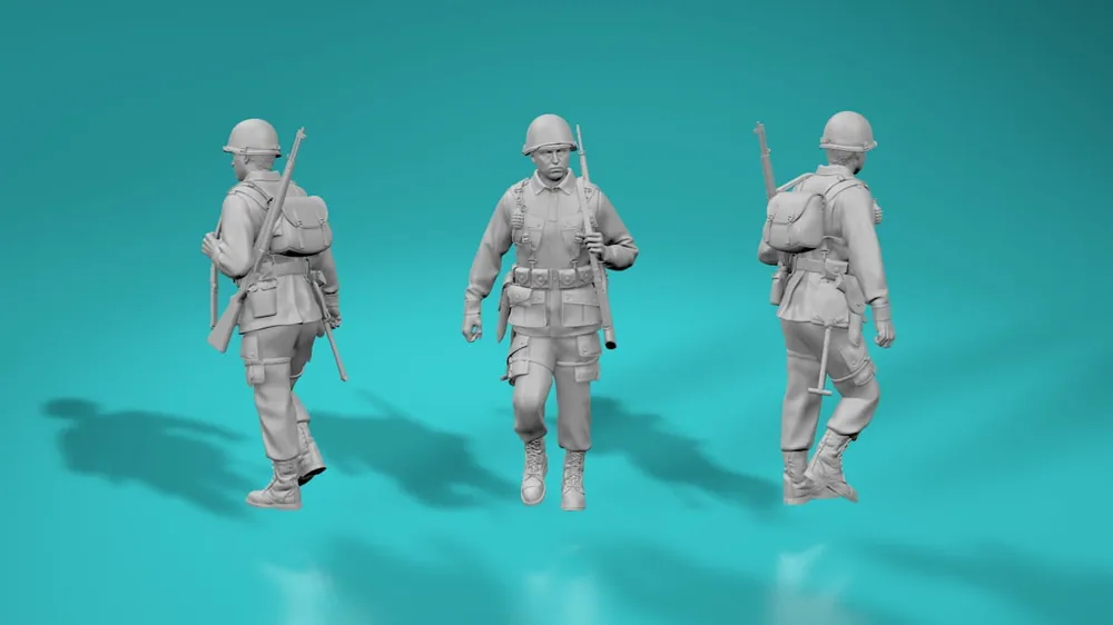 Commande En Gros EMP3D 99201145-25 Amerykański żołnierz 2WŚ - idący - Wersja 2 (1 Figurka)