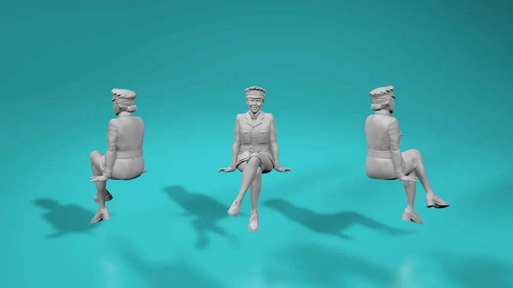 Prix Cassé EMP3D 99202120-25 Obsługa brytyjska 2WŚ - kobieta siedząca (1 Figurka)