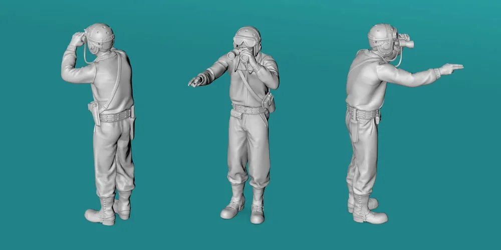Authentique EMP3D 99201125-25 Amerykański czołgista 2WŚ - patrzący przez lornetkę (1 Figurka)