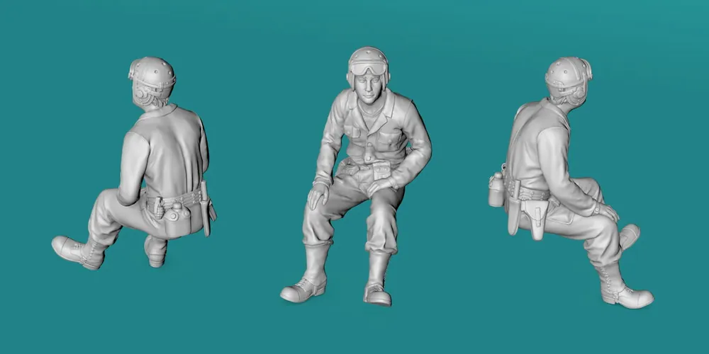 Usine Directe EMP3D 99201129-72 Amerykański czołgista 2WŚ - siedzący - Wersja 4 (1 Figurka)
