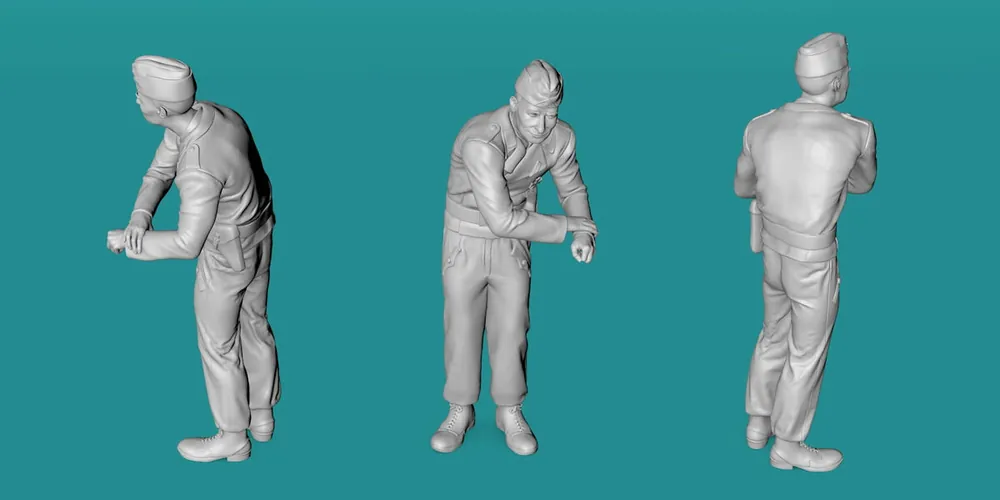 EMP3D 99200119-25 Niemiecki czołgista - stojący we włazie (1 Figurka) Expédié Aujourd'hui