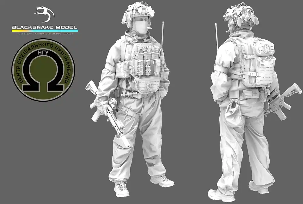 Jusqu'à Épuisement Des Stocks BlackSnake Model UKS-13-16 Ukrainian Omega Special Forces Medic (1 Figure / 3D-Printed)