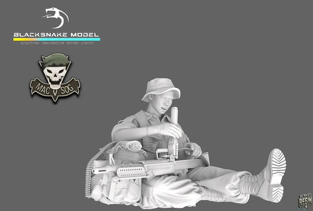 BlackSnake Model SOG-11-16 US Vietnam War MACV SOG Soldier 11 (1 Figure) Expédié Aujourd'hui