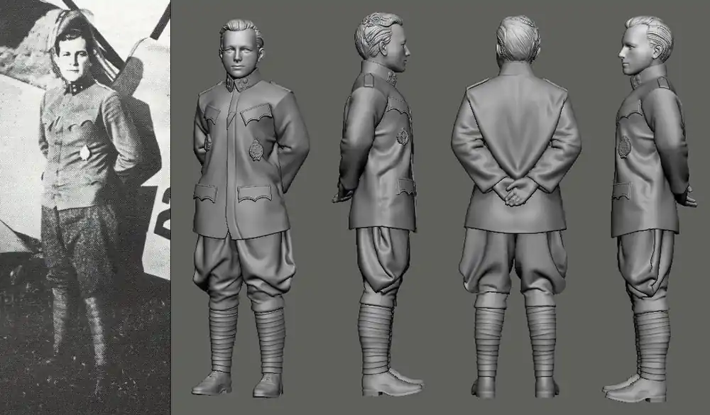 Meilleur Choix Peddinghaus-Decals 48595 Austro-Hungarian WWI Aces Part 1 - Fiala von Fernbrugg (1 Figure / 3D-Printed)