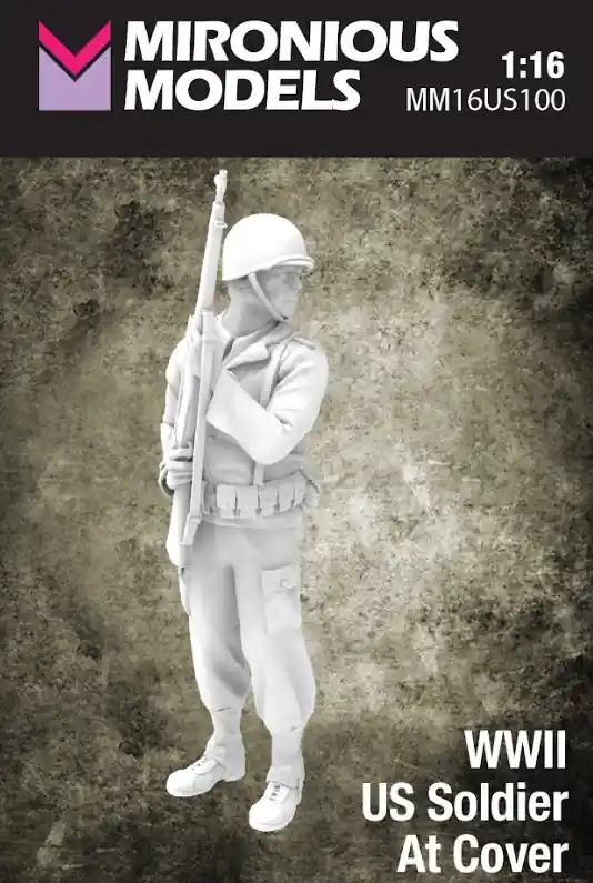 Mironious Models 16US100 US WWII Soldier at Cover (1 Figure) Commande En Gros