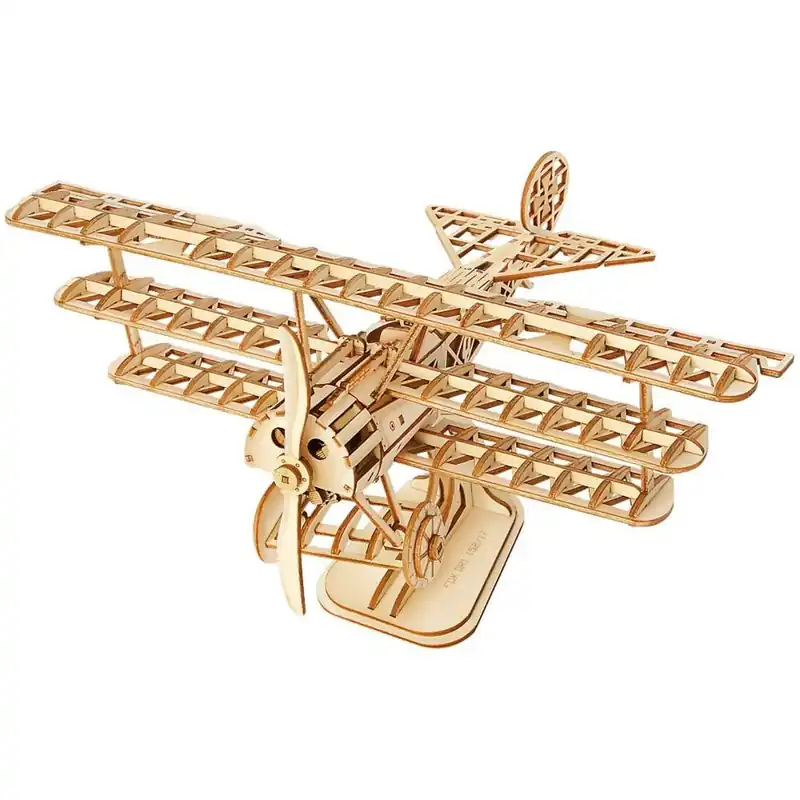 Maquette Bois Avion Triplan 21cm Puzzle 3D de 145 pièces TG301 Rolife Vente Directe