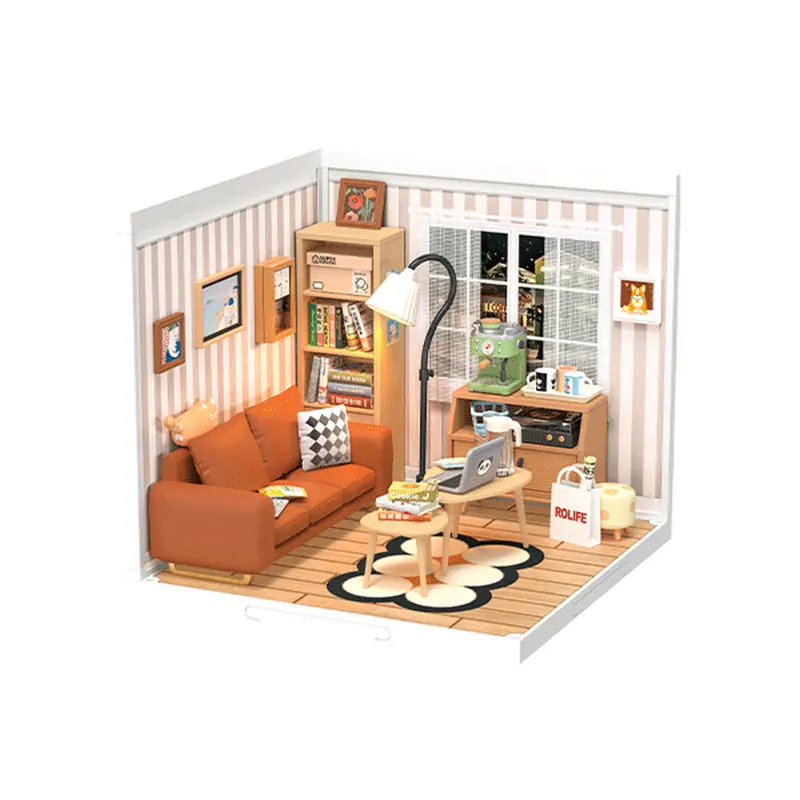 Dernière Chance Kit Maquette Super Creator Salon DW007 Cozy Living Lounge 114 pièces Rolife