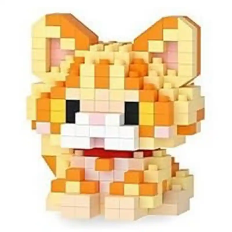 Top Vente Mini-briques Petit Chat Orange 4.8x4x5.4 cm 296 pièces K221 Pet Day Mini Blocs de construction Mekansm