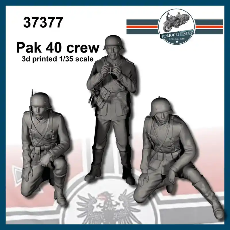 FC ModelTrend 37377 PaK 40 Crew (3 Figures / 3D-Printed) Must-Have