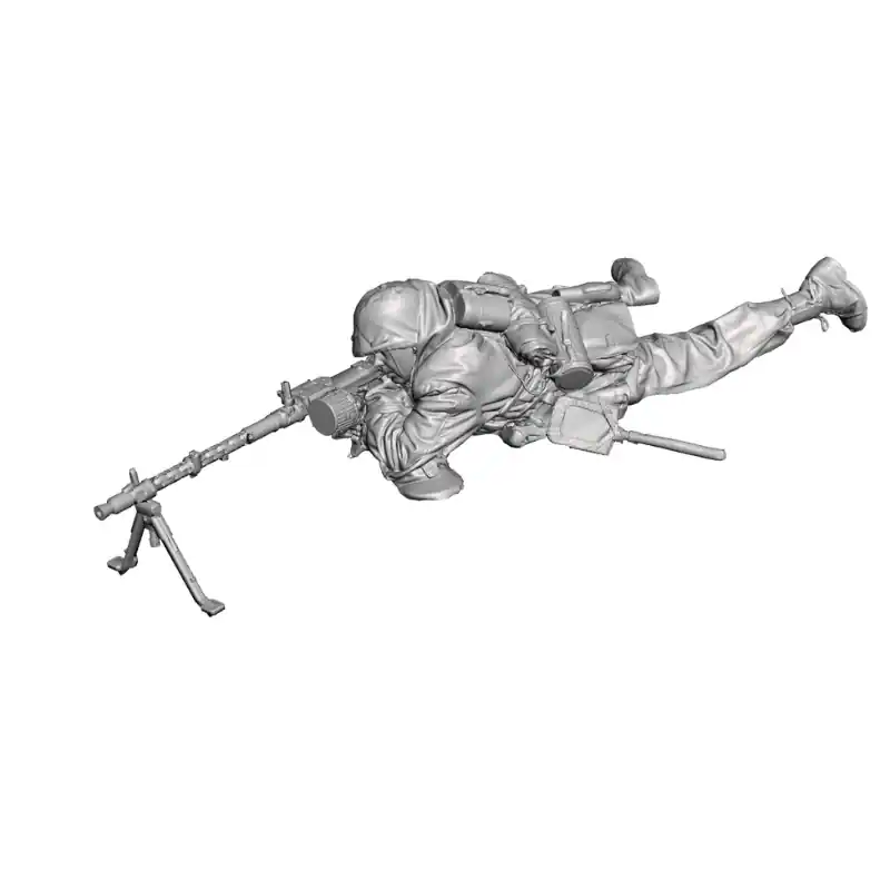 Acheter Direct 3d Scale Model Universe 16F041 German WW2 Army (Heer) Machine Gunner Shooting MG-34 (Late War)