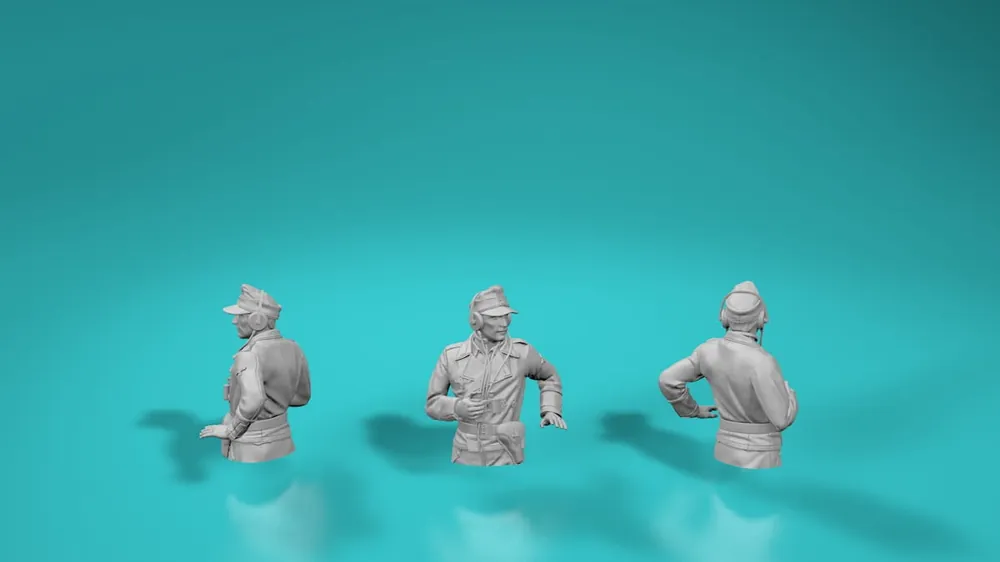 Seulement Aujourd'hui EMP3D 99200181-48 Niemiecki czołgista 2WŚ - popiersie (pół figurki) - Wersja 10b