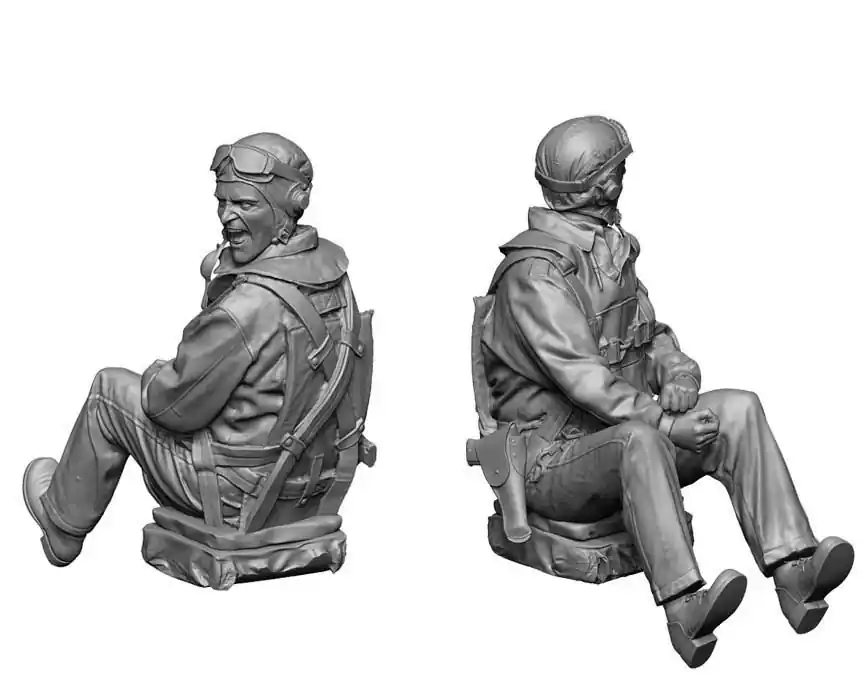 Legend LF1809 WW2 US Navy Pilot & Rear Gunner Set 2 (Engaged / 4 Heads) Certifié