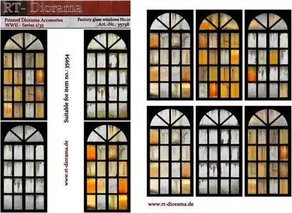 Offre Exclusive RT-Diorama 35738 Printed Accesories Factory Glass Windows No.10