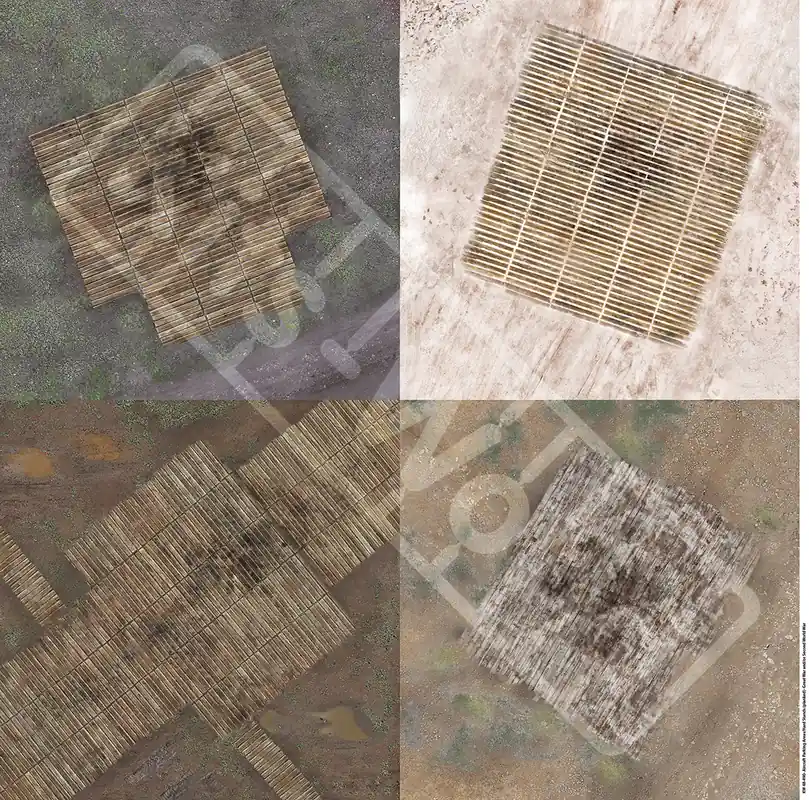 Nouveauté Kits World B48-490 Four single parking areas Self-Adhesive Matt Vinyl - Model Airfield Base for I WW and II WW planes (670mm x 670mm)