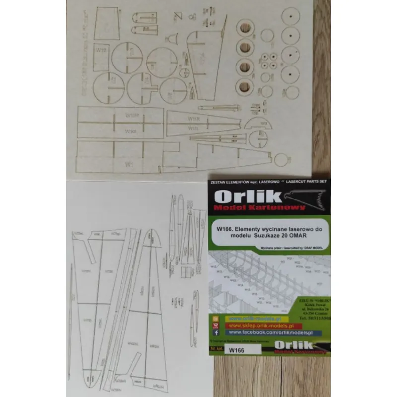 Expédié Aujourd'hui Orlik 166w W166. Elementy wycinane laserowo do modelu Suzukaze 20 OMAR