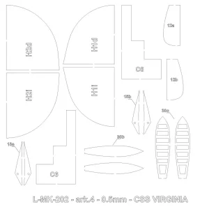 Modelarstwo kartonowe L-202 CSS Virgina wręgi Promotion