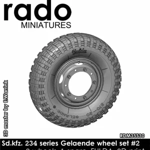 Rado Miniatures 35S30 Sd.Kfz. 234 Series Gelaende Wheel Set 2 (8 Wheels, 1 Spare, Fulda) Prix Choc