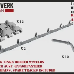 Achetez Aujourd'hui Panzerwerk Design 35-PW217-2 Spare Track Links Holder With Welds For Panther Ausf. G/Jagdpanther (Moveable Chains, Spare Tracks Included)