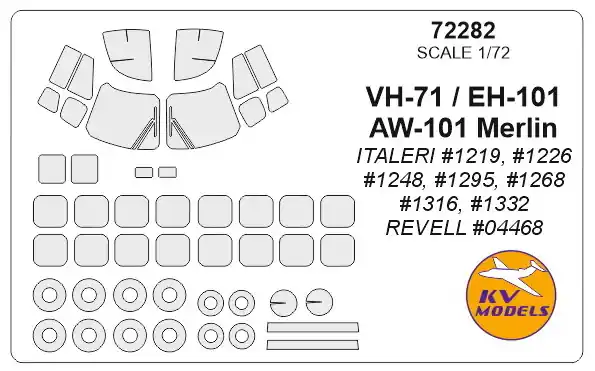 Marque KV Models 72282 VH-71 / EH-101 / AW-101 Merlin (ITALERI / REVELL) + wheels masks