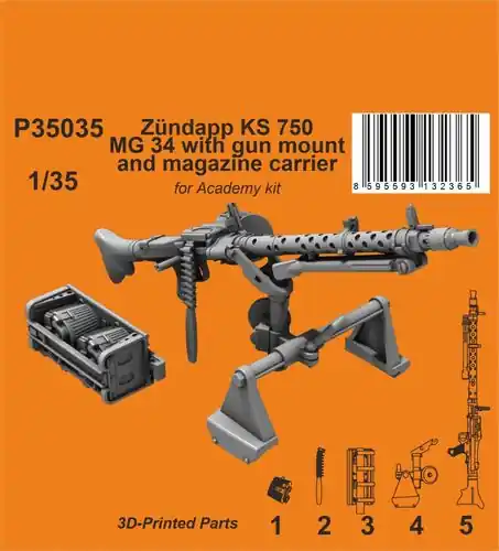 CMK P35035 Zündapp KS 750 MG 34 With Gun Mount And Magazine Carrier (For Academy) Offre Spéciale