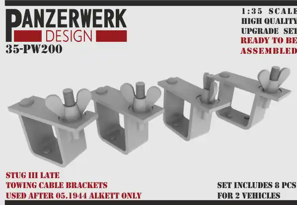 Prix Bas Panzerwerk Design 35-PW200 StuG III Late Towing Cable Brackets Used After 05.1944 Alkett Only