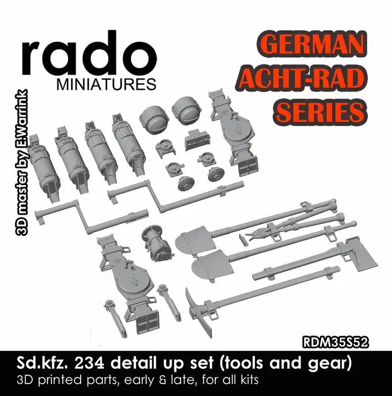 Offre Du Jour Rado Miniatures 35S52 Sd.Kfz.234 Detail Up Set (Tools And Gear)