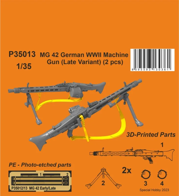Offre Exclusive CMK P35013 MG 42 German WWII Machine Gun (Late Variant) (2 pcs)