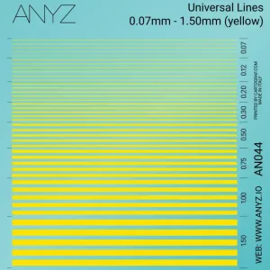 Anyz Model Accessories 044 Universal Lines 0.07mm - 1.50mm yellow Nouveauté