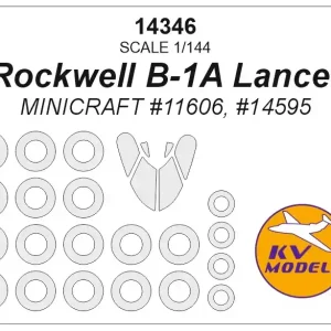Nouvelle Collection KV Models 14346 Rockwell B-1A Lancer (MINICRAFT 11606, 14595) + wheels masks
