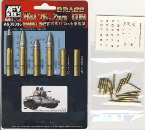 AFV Club AG35036 BRASS Ru 76.2mm Gun AMMO SET Top Vente