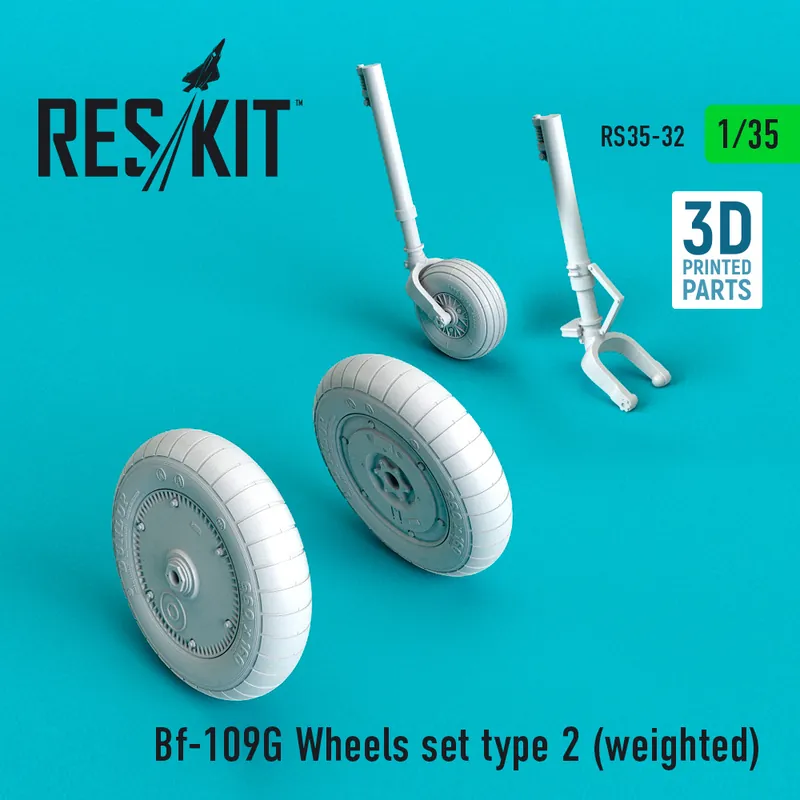DISCONTINUED RES/KIT 35-0032 Bf-109G Wheels set type 2 (weighted) Remise