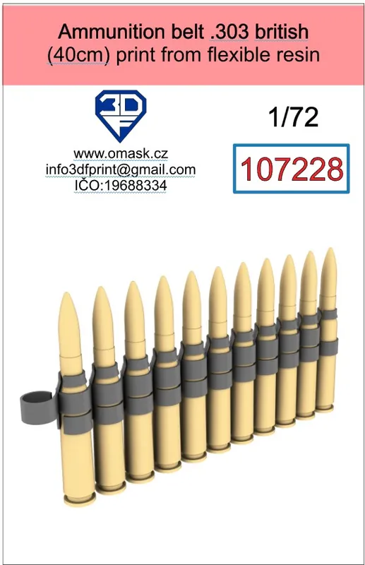 3DF 107228 Ammunition Belt .303 (3D-Printed) Promotion Saisonnière