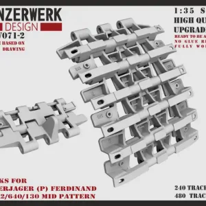 Panzerwerk Design 35-PW071-2 Panzerjager (P) Ferdinand Tracks KGS 62/640/130 Mid Pattern Top Vente