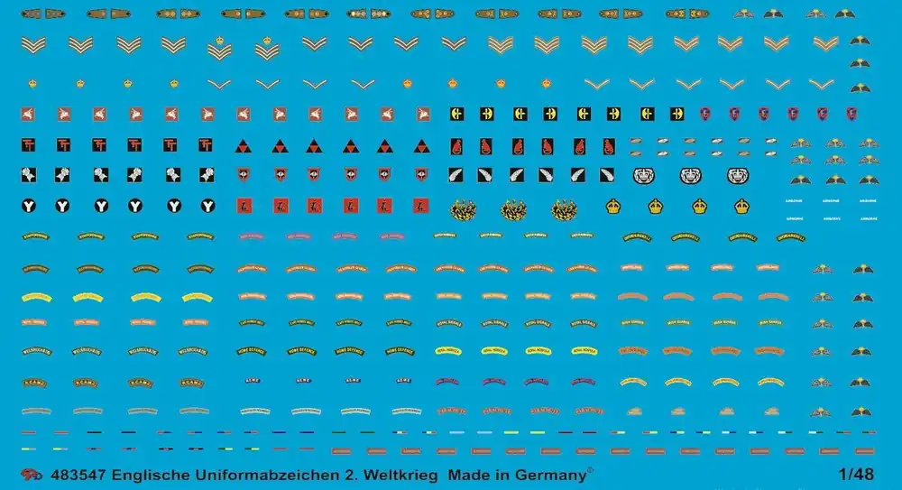 Petit Prix Peddinghaus-Decals 3547 English Uniform Insignia II World War