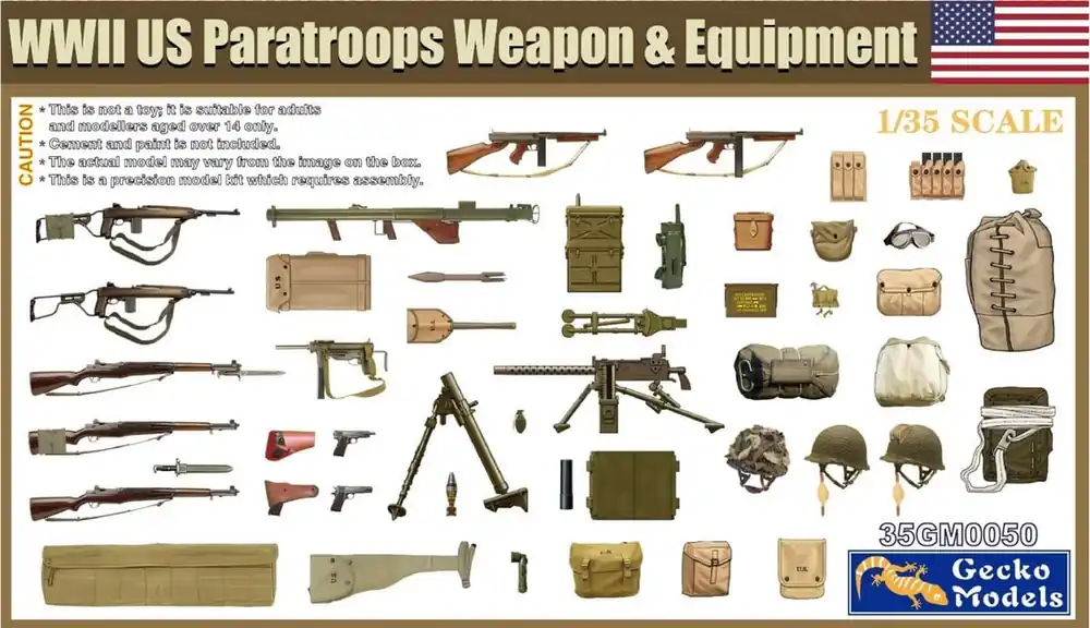 Gecko Models 35GM0050 WWII US Paratroops Weapon & Equipment Super Prix