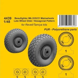 CMK K4439 Beaufighter Mk.VI/X/21 Mainwheels - Late Wheel Disk / Hexagonal Tread Pattern Authentique