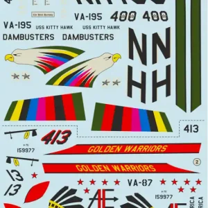 Print Scale 48-124 US NAVY Corsair II A-7 part1 + Technical stencils A7 Corsair II Soldes
